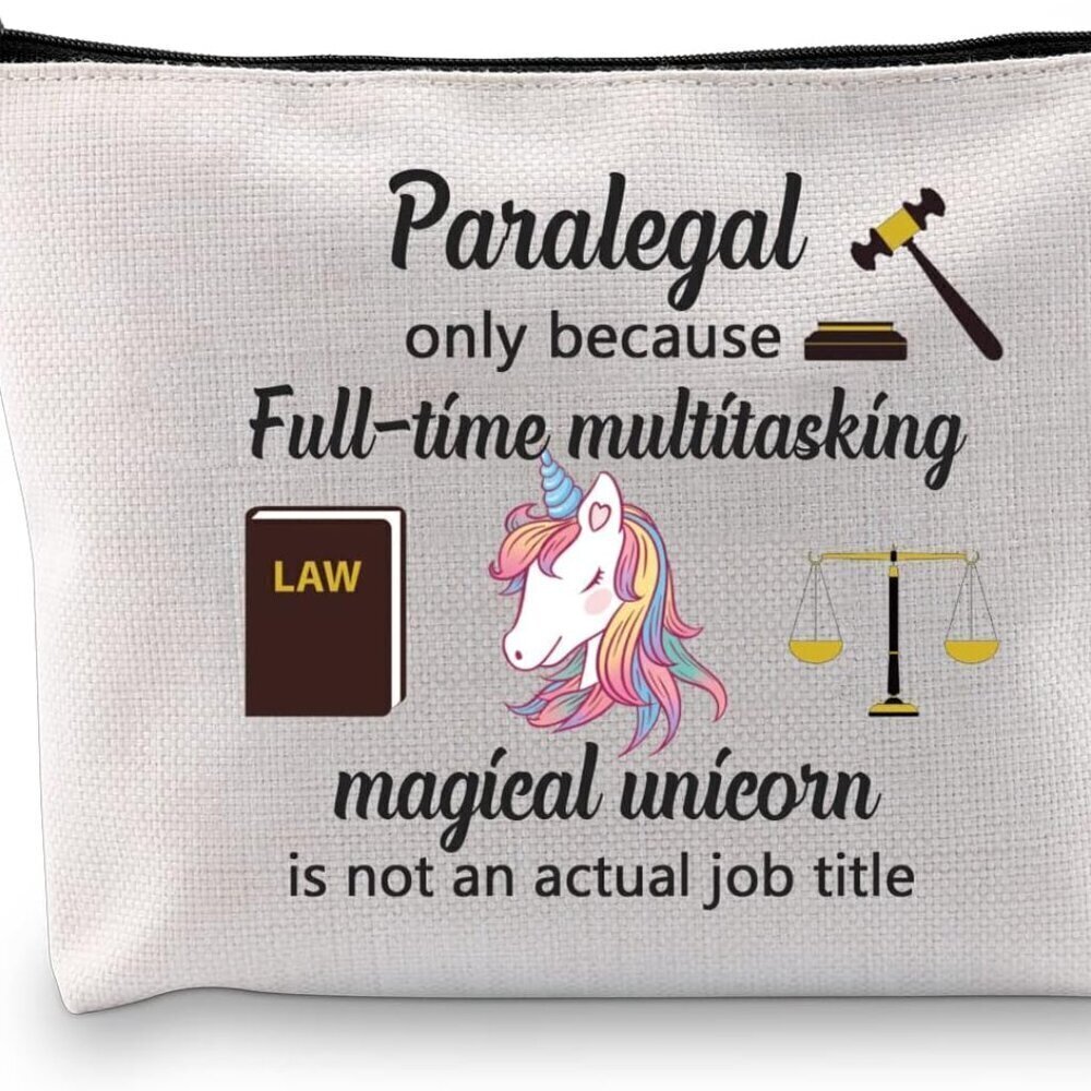 Paralegal Gifts for Women Legal Assistant Cosmetic Bag Paralegal Unicorn Gift Tr